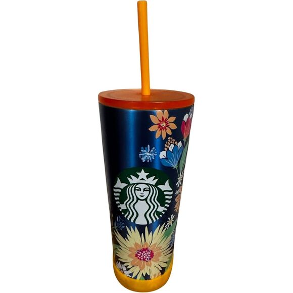 Starbucks Other - Starbucks Europe Release Floral Flower Tumbler with Bumper 16 Oz. NWT
